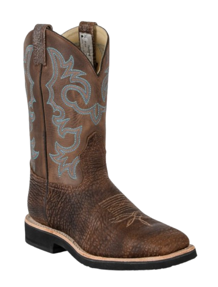 Weathered Alamo Trail Boots with Bullhide-Tan Finish by Brahma